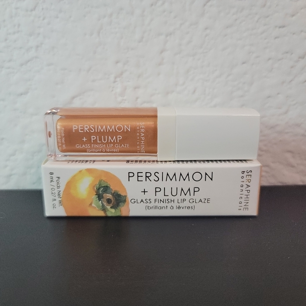 Seraphine Botanicals Persimmon + Plump Lip Glaze in Wet Skin